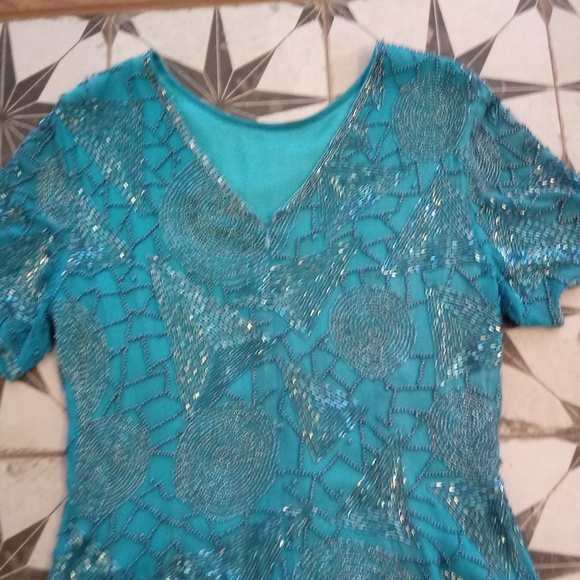 VTG Nite Line Beaded Silk Blouse - Picture 4 of 8